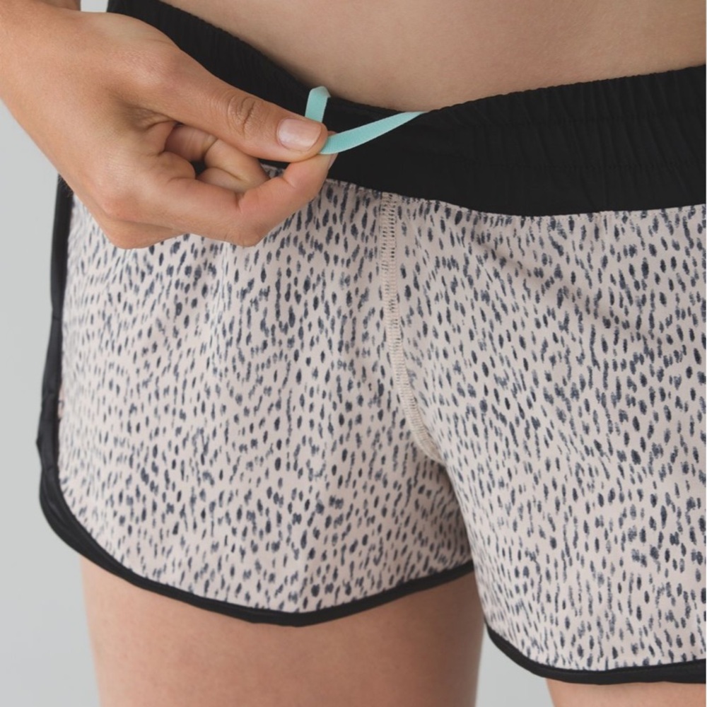 lululemon athletica Black and Cream Athletic Shorts